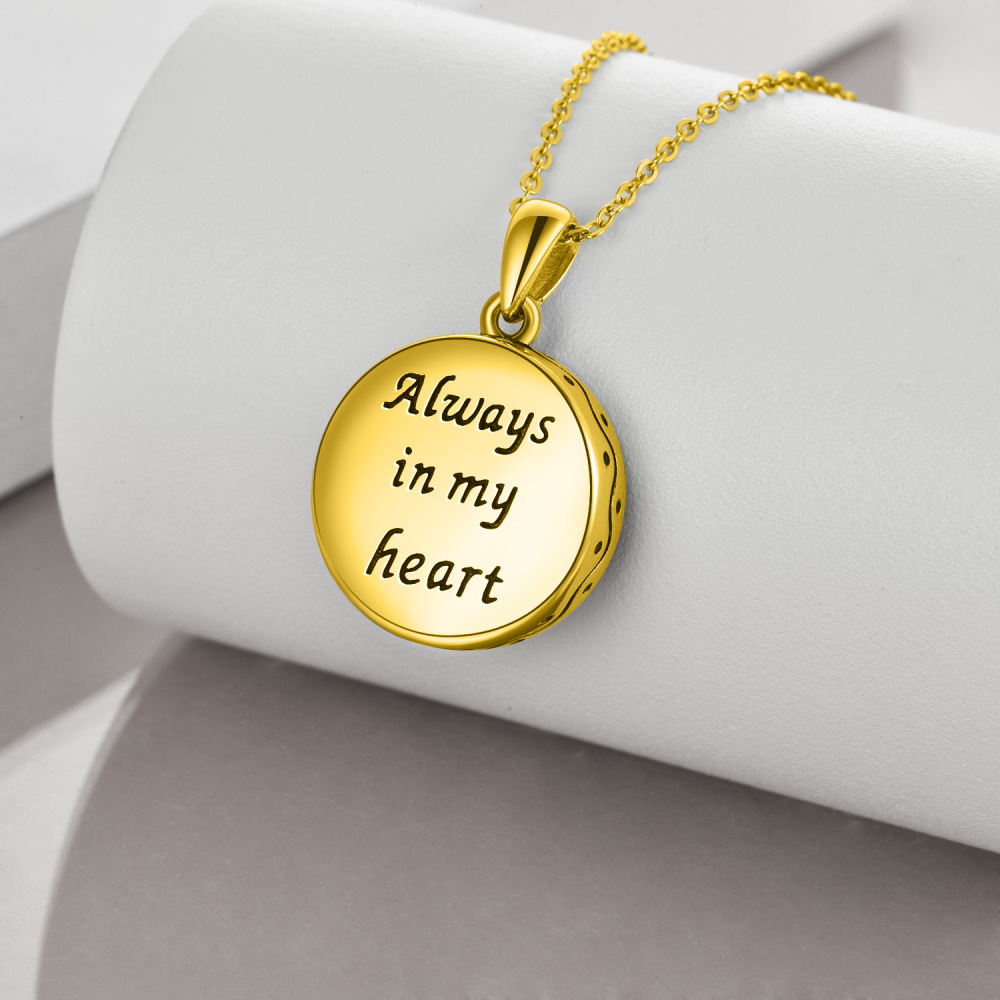 Sterling Silver With Yellow Gold Plated Abalone Shellfish Tree Of Life Celtic Knot Urn Necklace For Ashes With Engraved Word-4