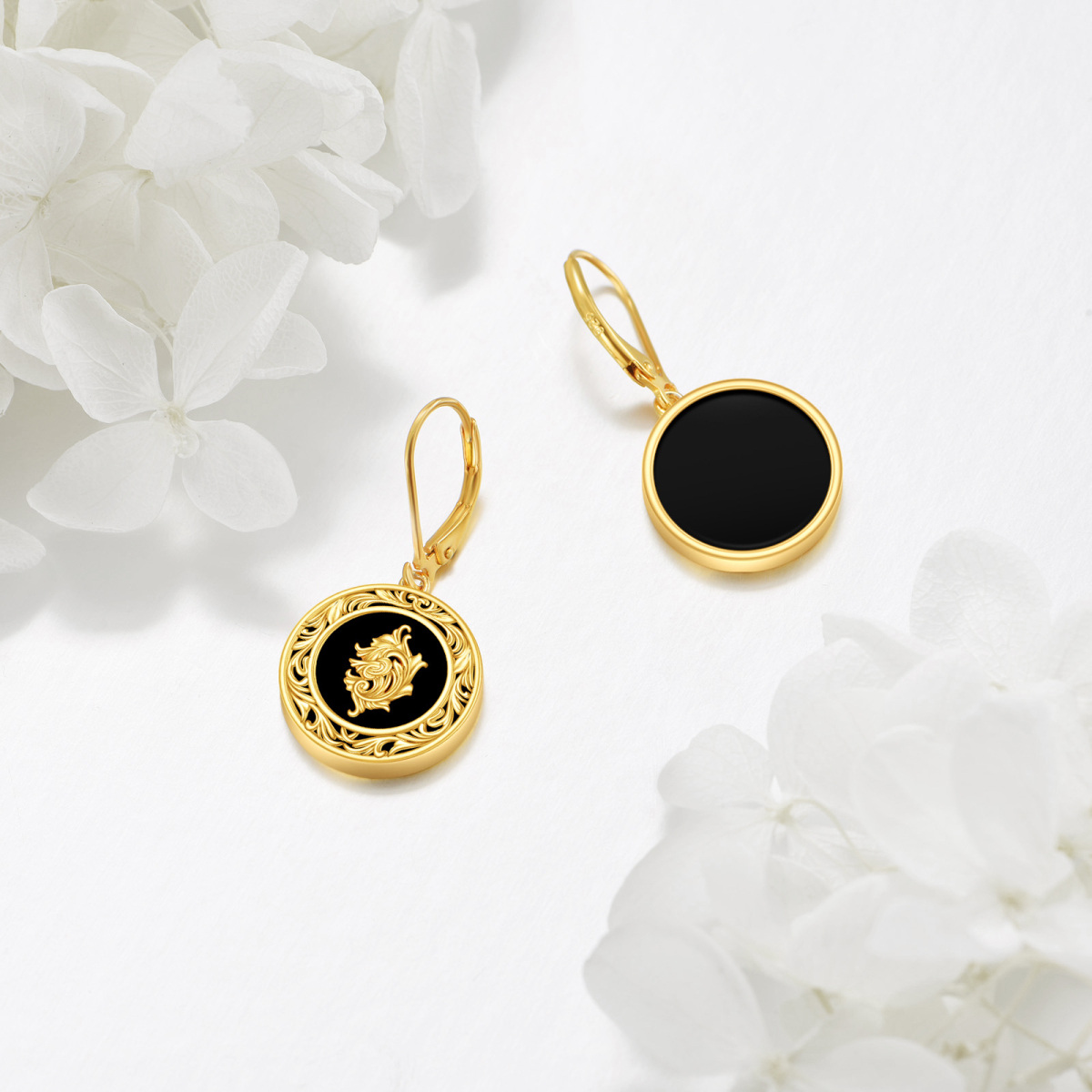 Sterling Silver with Yellow Gold Plated Agate Grandmother & Mother & Sisters Lever-back Earrings-4