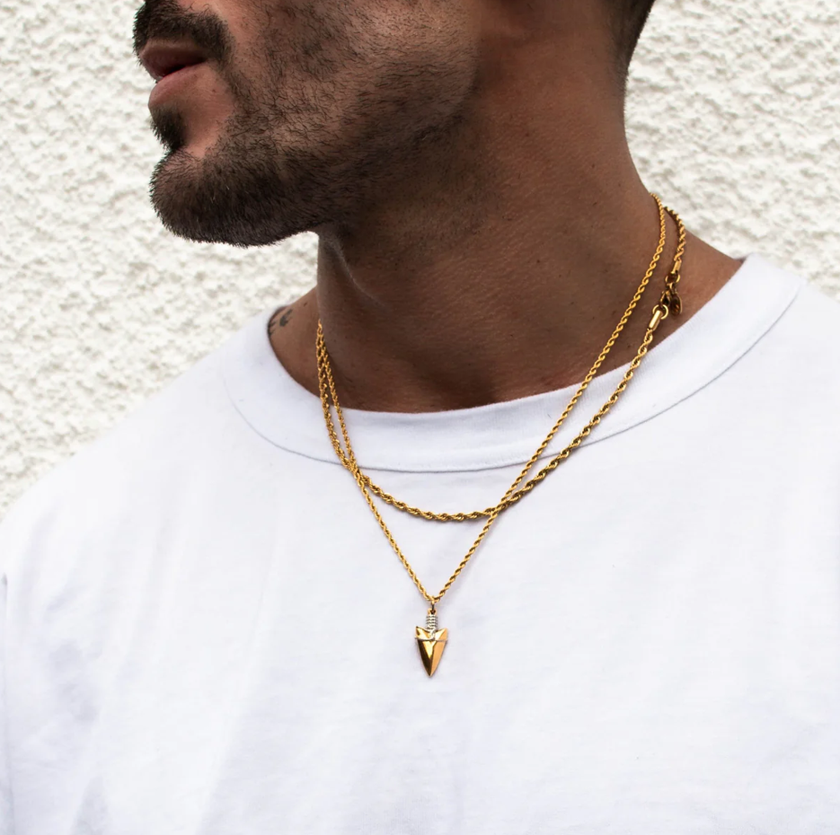 10K Gold Arrow Pendant Charms for Men-2