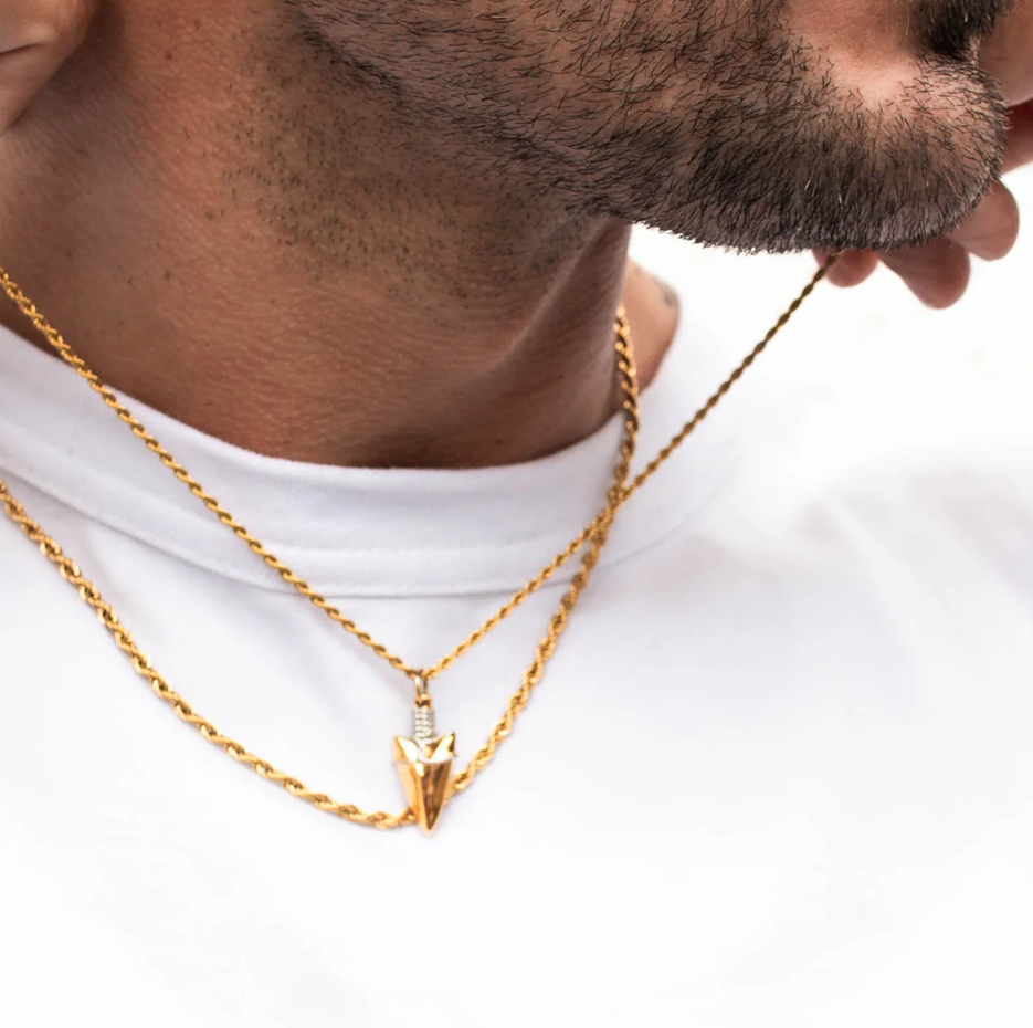 10K Gold Arrow Pendant Charms for Men-3