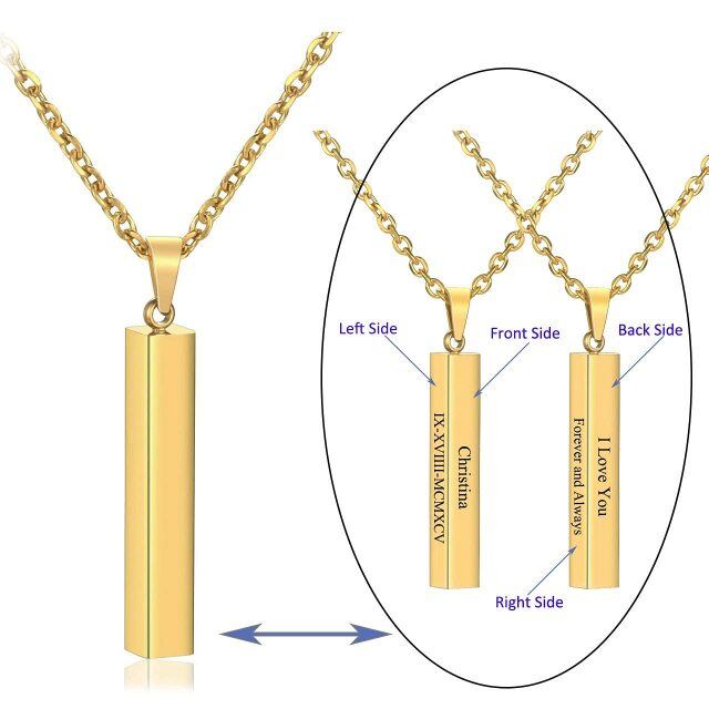 Halskette mit Stabanhänger aus Sterlingsilber mit Gelbgoldbeschichtung-3