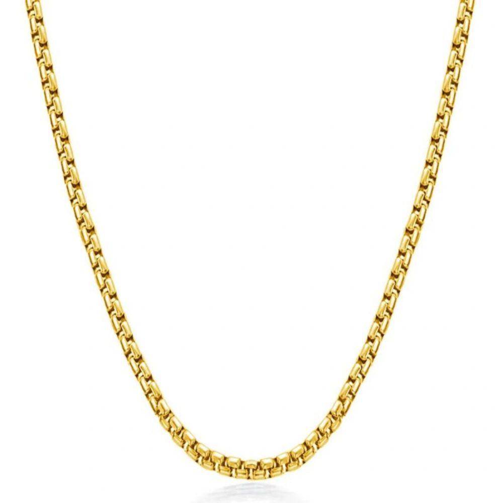 Sterling Silver with Yellow Gold Plated Box Chain Necklace-1