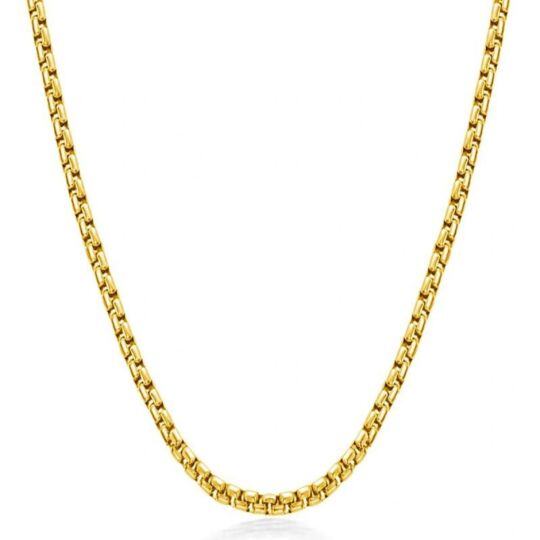 Sterling zilver met geelgoud vergulde box ketting