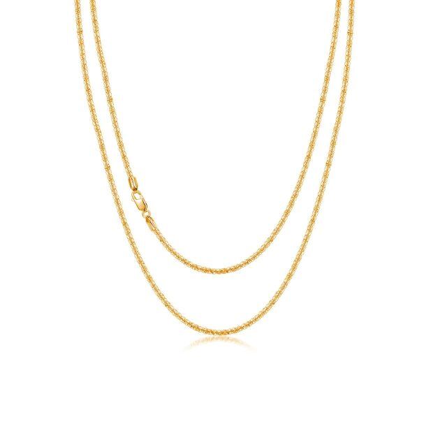 Sterling Silver with Yellow Gold Plated Chain Necklace-1