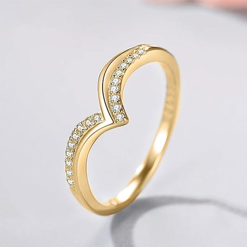 Anillo de compromiso de plata de ley con diamantes creados en laboratorio y forma circular chapado en oro amarillo-3