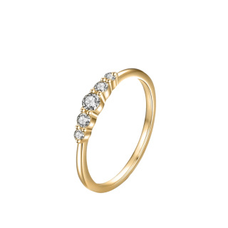 Sterling Silver with Yellow Gold Plated Circular Shaped Lab Created Diamond Engagement Ring-46