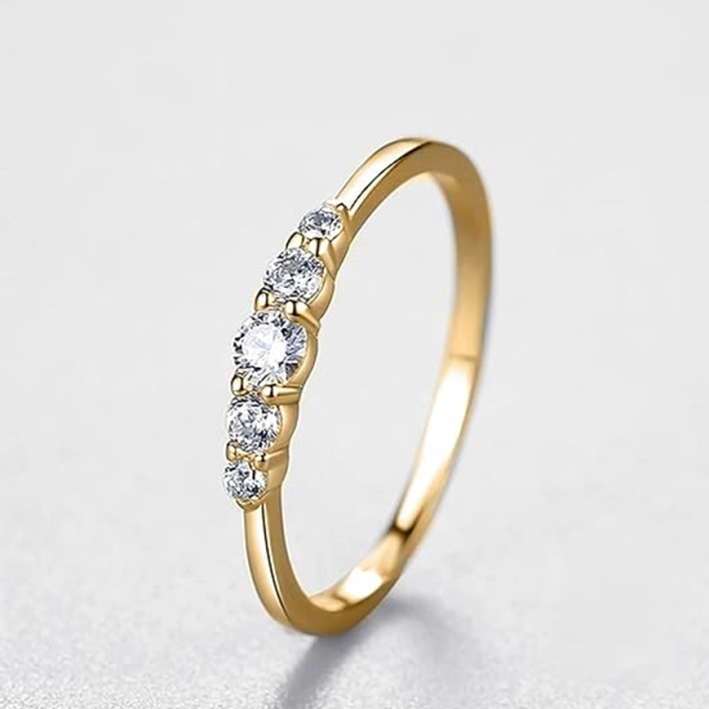 Sterling Silver with Yellow Gold Plated Circular Shaped Lab Created Diamond Engagement Ring-4