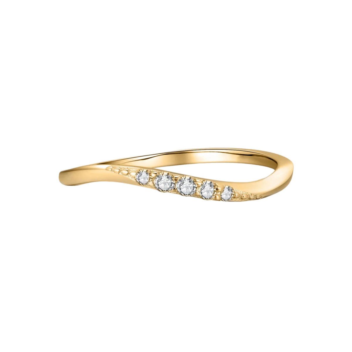 Sterling Silver with Yellow Gold Plated Circular Shaped Lab Created Diamond Engagement Ring-1