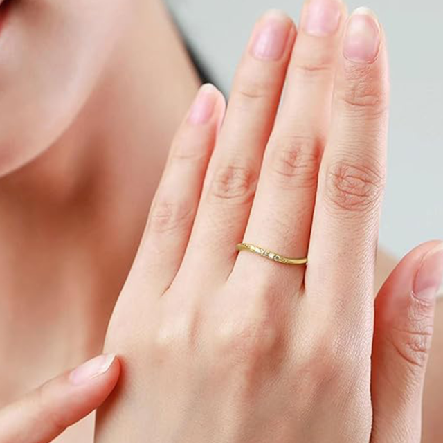 Bague de fiançailles en argent sterling avec diamants créés en laboratoire de forme circulaire plaquée or jaune-2