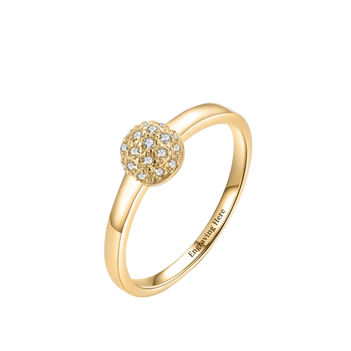 Sterling Silver with Yellow Gold Plated Circular Shaped Lab Created Diamond Engagement Ring-1