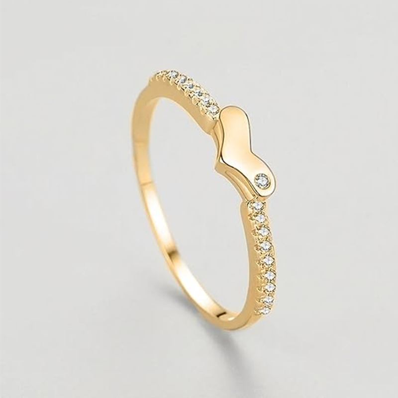 Anillo de compromiso de plata de ley con forma circular chapada en oro amarillo y diamante creado en laboratorio-4