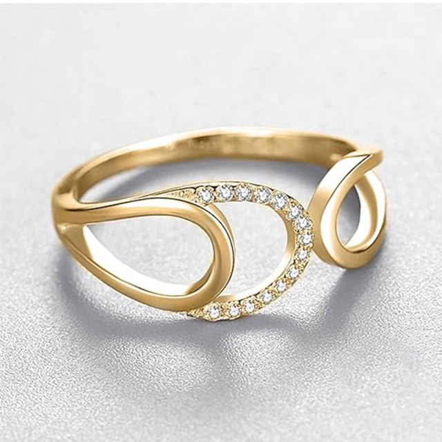 Anillo de compromiso con grabado personalizado de diamantes creados en laboratorio y forma circular chapado en oro amarillo de plata de ley-4