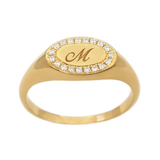 Sterling Silver with Yellow Gold Plated Circular Shaped Lab Created Diamond Ring-45