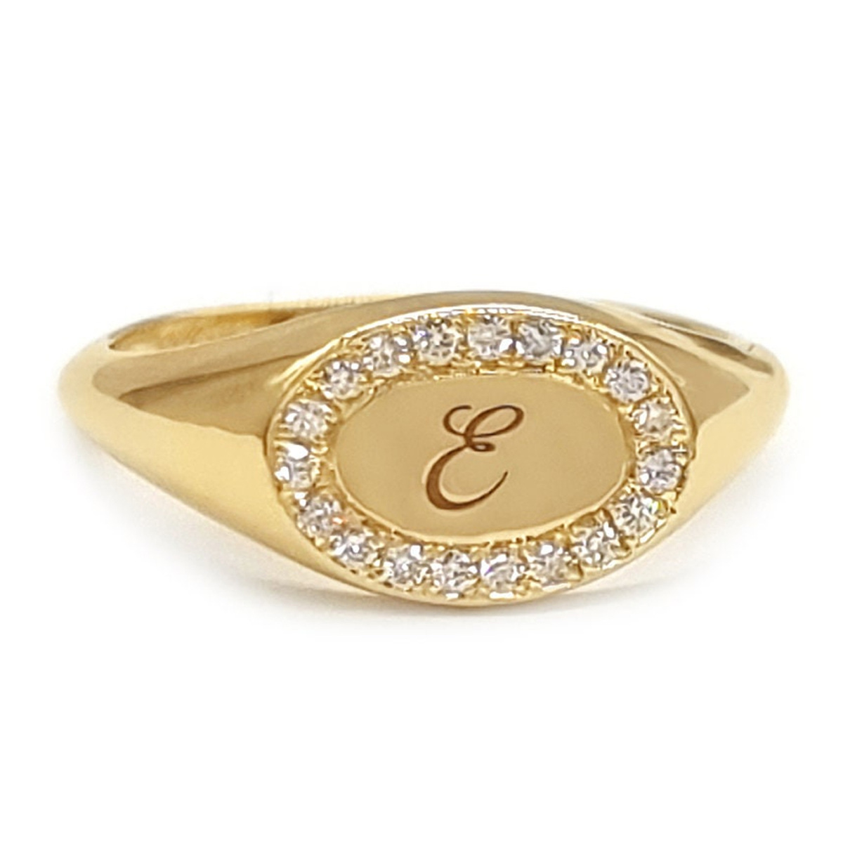 Sterling Silver with Yellow Gold Plated Circular Shaped Lab Created Diamond Ring-4