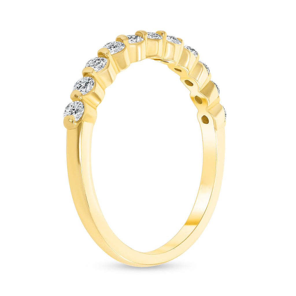 Anillo de bodas de plata de ley con diamantes creados en laboratorio y forma circular chapado en oro amarillo-2