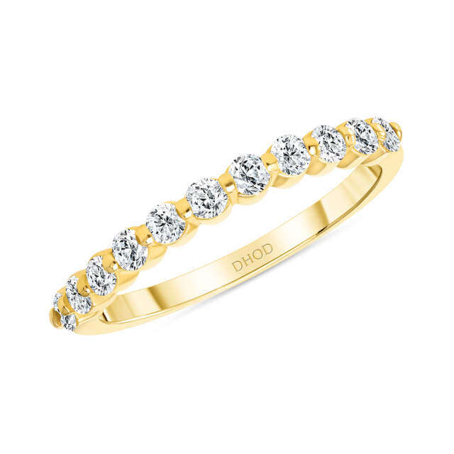 Sterling Silver with Yellow Gold Plated Circular Shaped Lab Created Diamond Wedding Ring-3