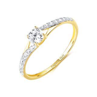 Sterling Silver with Yellow Gold Plated Circular Shaped Moissanite Personalized Classic Name Wedding Ring-38