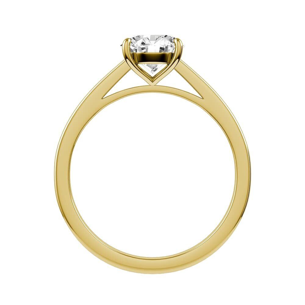 Plata de ley con baño de oro amarillo Anillo de compromiso redondo y grabado personalizado-3