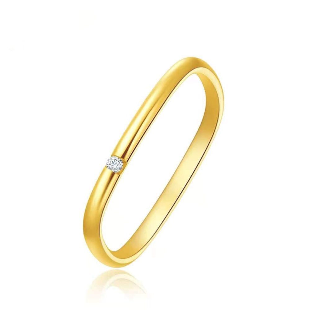 Sterling Silber mit Gelbgold plattiertem kreisförmigen quadratischen Moissanit-Ehering-3