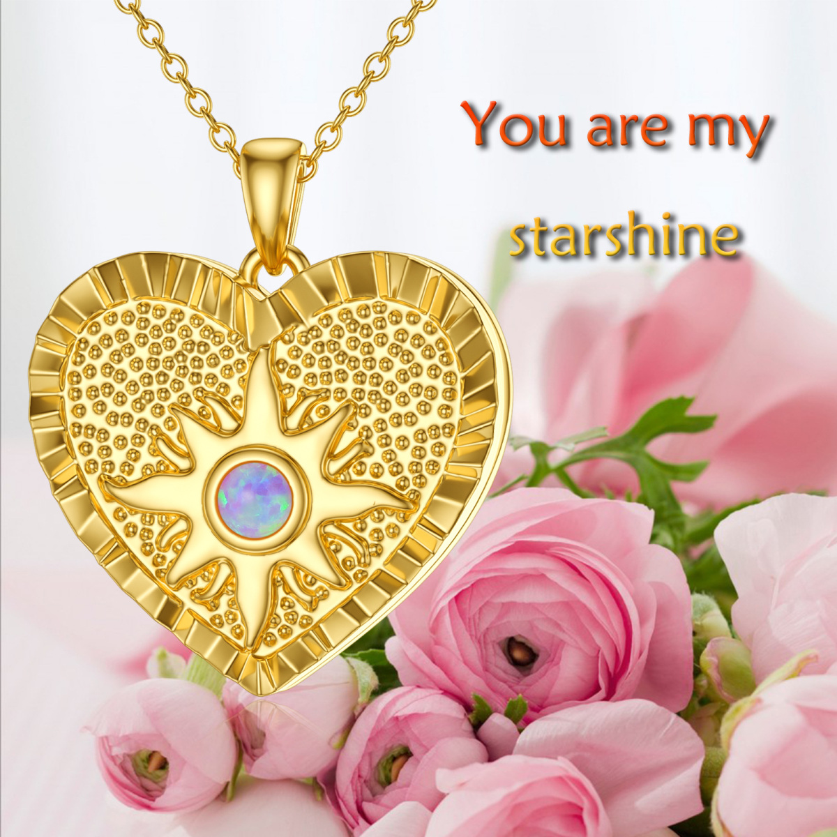 Collana con medaglione per foto con incisione personalizzata in argento sterling con opale circolare placcato oro giallo per il migliore amico-7