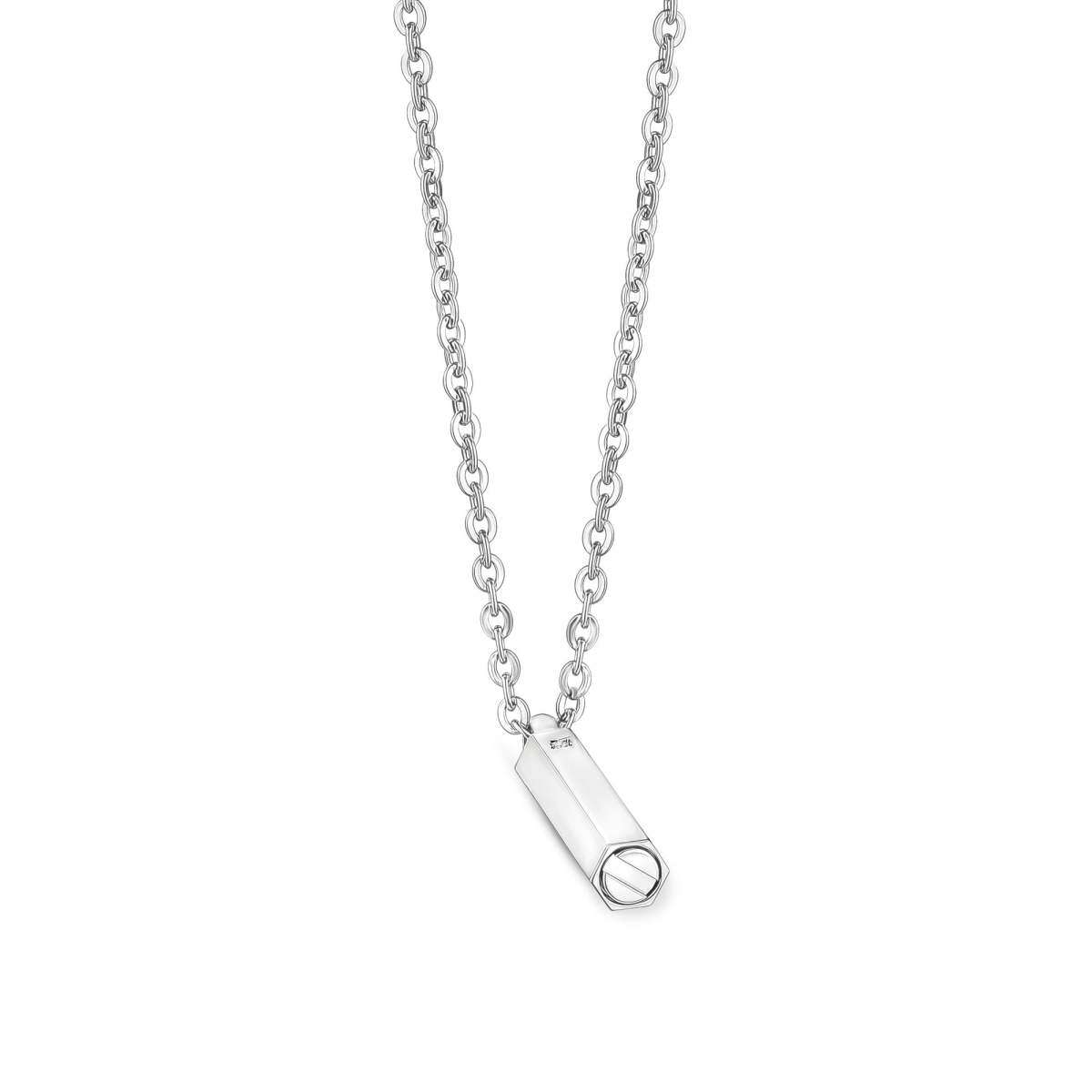 Sterling Silver with Yellow Gold Plated Circular Shaped Cubic Zirconia Personalized Engraving & Bar Urn Necklace for Ashes-2