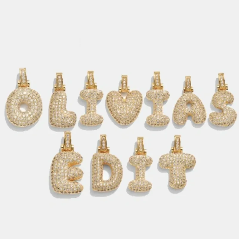 Złoty naszyjnik z literą alfabetu A z cyrkonią-6