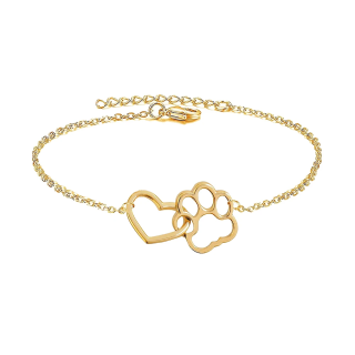 Sterling Silver with Yellow Gold Plated Claws Pendant Bracelet-43