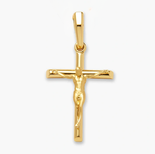 Sterling Silver with Yellow Gold Plated Crucifix Pendant