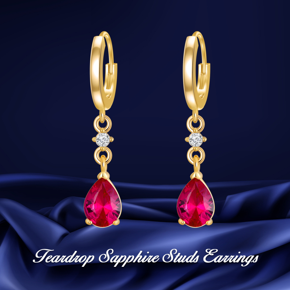 Pendientes Personalizados de Plata de Ley y Oro Amarillo con Cristal y Circonita Cúbica-6