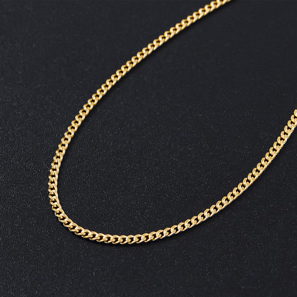 Sterling Silver with Yellow Gold Plated Curb Link Chain Necklace-4