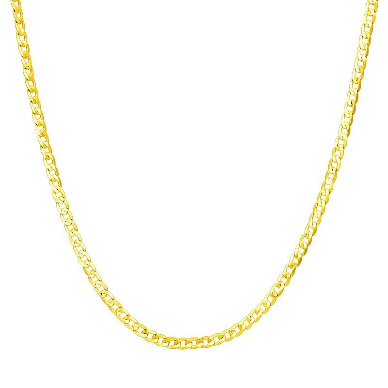 Collar de plata de ley con cadena de eslabones de freno chapada en oro amarillo