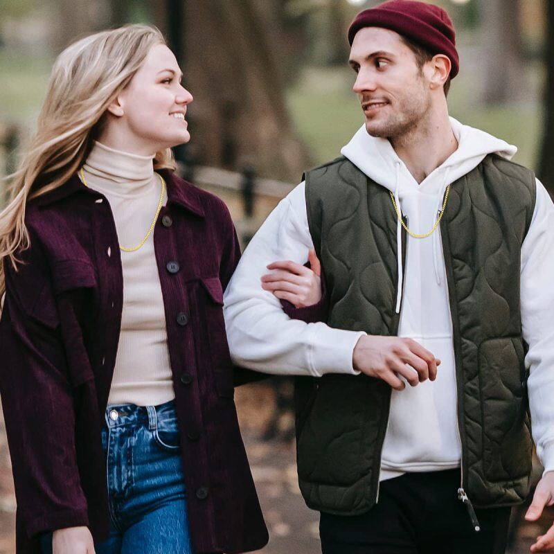 Naszyjnik z ogniwami krawężnikowymi ze srebra próby 925 i żółtego złota-2