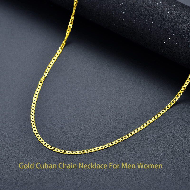 Naszyjnik z ogniwami krawężnikowymi ze srebra próby 925 i żółtego złota-3