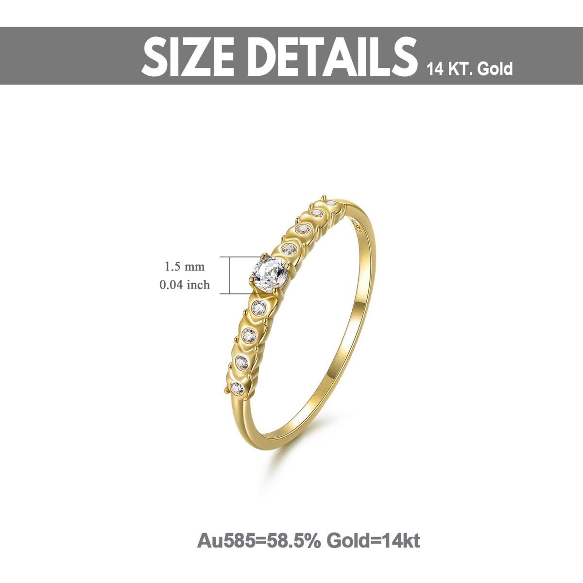 Sterling Silver with Yellow Gold Plated Cubic Zirconia & Diamond Ring-7