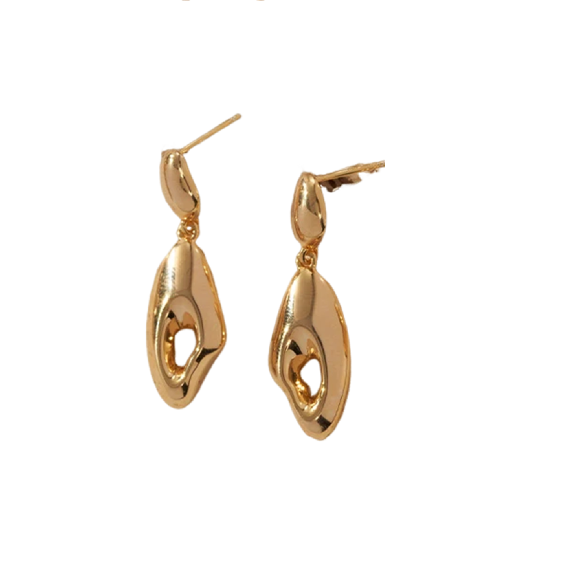 Sterling Silver with Yellow Gold Plated Drop Earrings-1