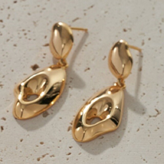 Sterling Silver with Yellow Gold Plated Drop Earrings-4