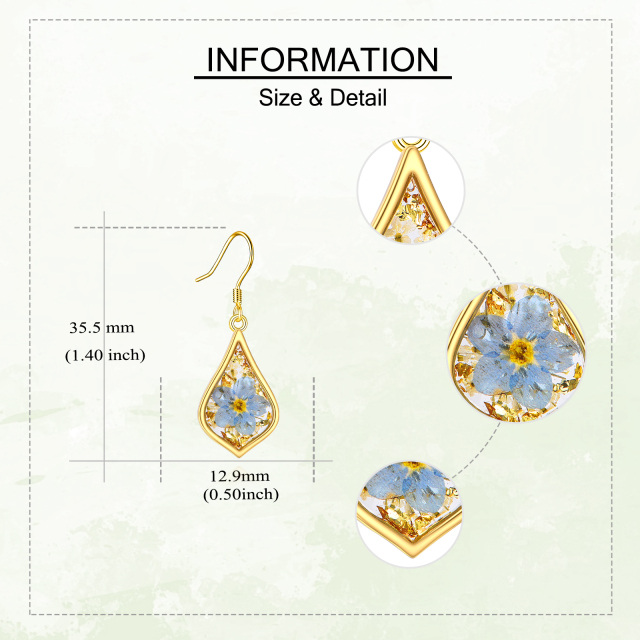 Sterling Silver With Yellow Gold Plated Drop Earrings For Women-5