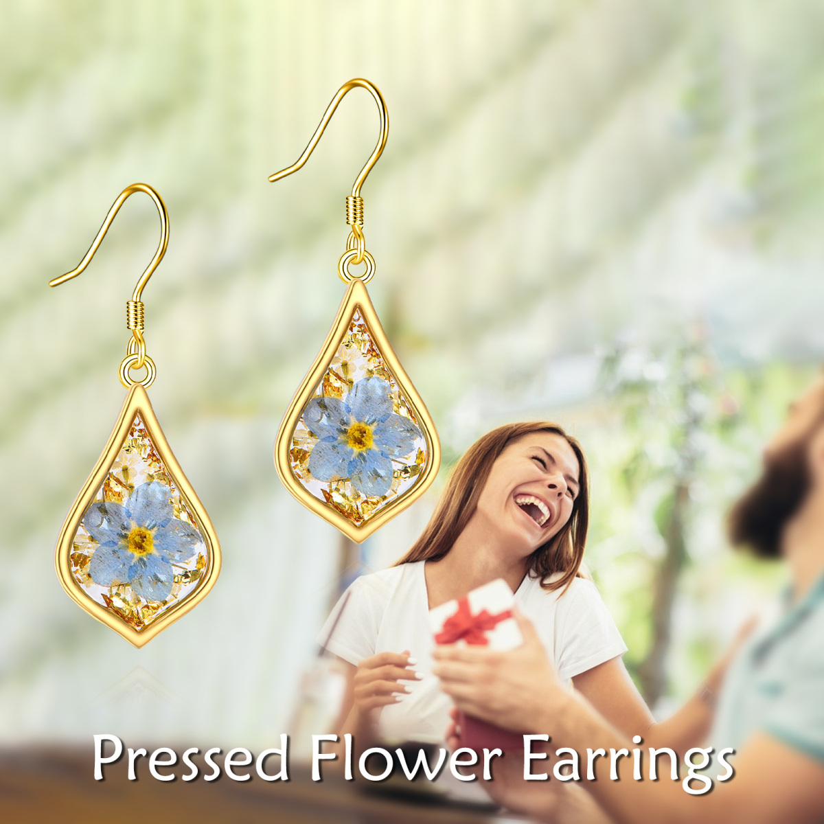 Sterling Silver With Yellow Gold Plated Drop Earrings For Women-6