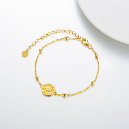 Pulseira com pingente de olho do mal em prata de lei com banho de ouro amarelo