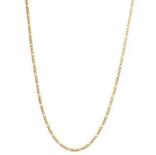 Sterling Silver with Yellow Gold Plated Figaro Chain Necklace for Men 3mm-5