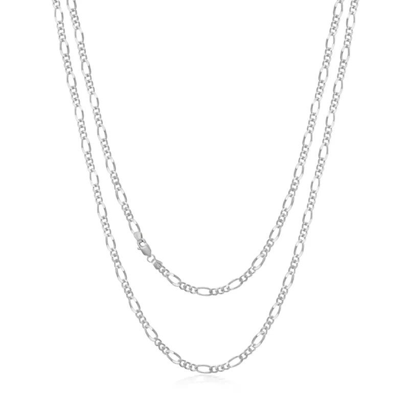 Collier en argent sterling avec chaîne à maillons Figaro pour hommes