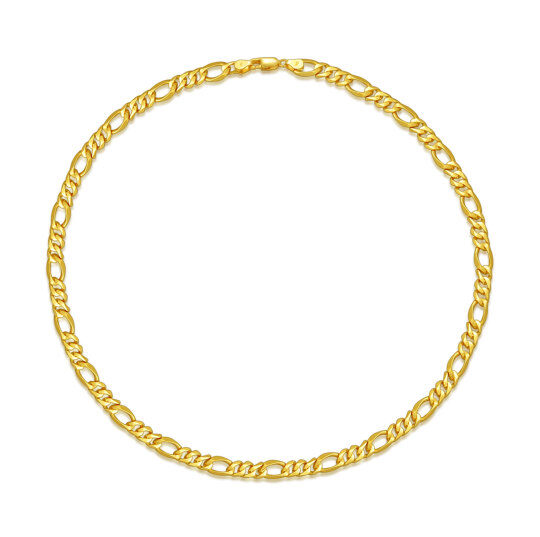 Collana in argento 925 con catena a maglie Figaro placcata oro giallo