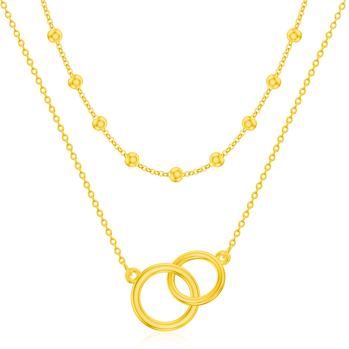 Collier en argent sterling avec anneau générationnel plaqué or jaune-1