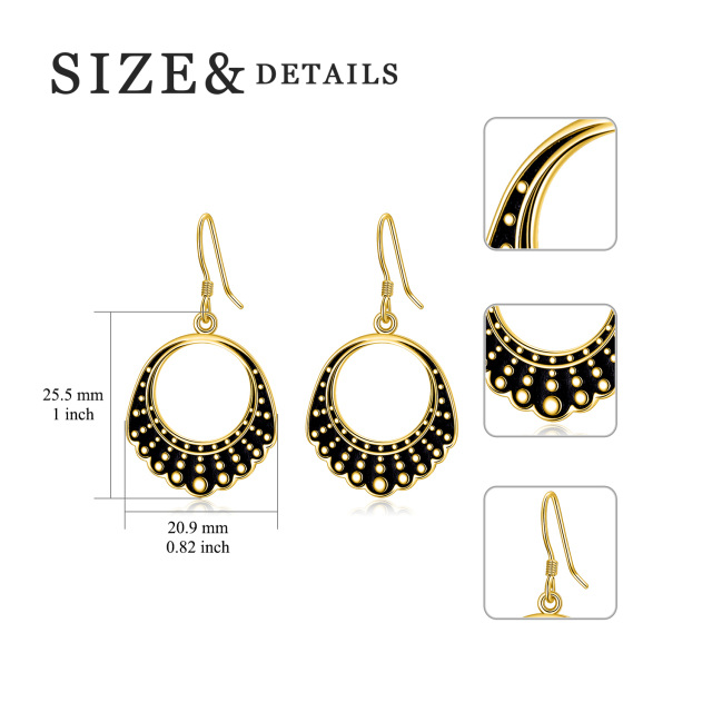 Sterling Silver with Yellow Gold Plated Ginsberg Collar RBG Drop Earrings for Women-5