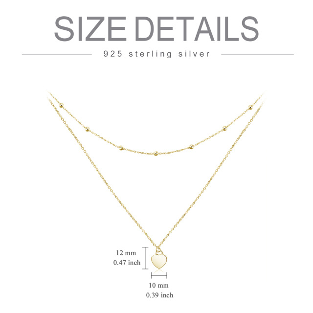 Sterling Zilver met Geel Goud Vergulde Hart Gelaagde Ketting-8