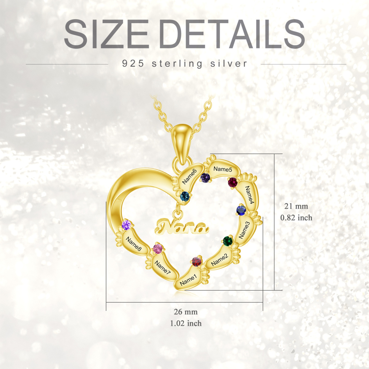 Sterling Silver with Yellow Gold Plated Cubic Zirconia Heart Pendant Necklace-4