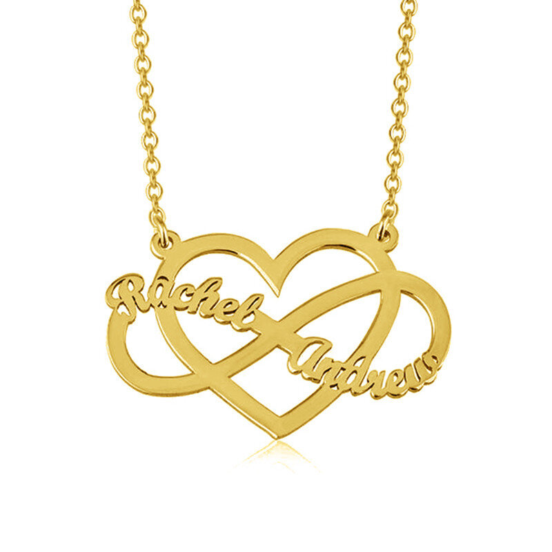 Colar com nome de casal personalizado em prata esterlina 925 Infinity Love-1