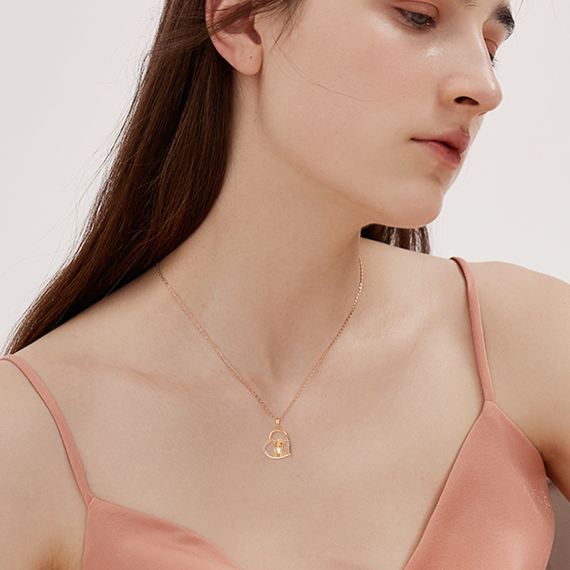 Sterling Silver With Gold Plated Highland Cow Pendant Necklace Love You Forever For Mother-5