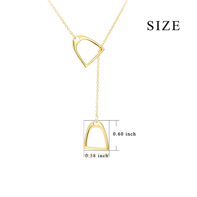 Sterling Silver with Yellow Gold Plated Horseshoe Adjustable Y Necklace-5