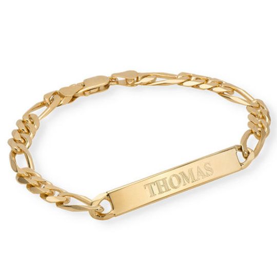 Sterling Silver with Yellow Gold Plated Identification Bracelet